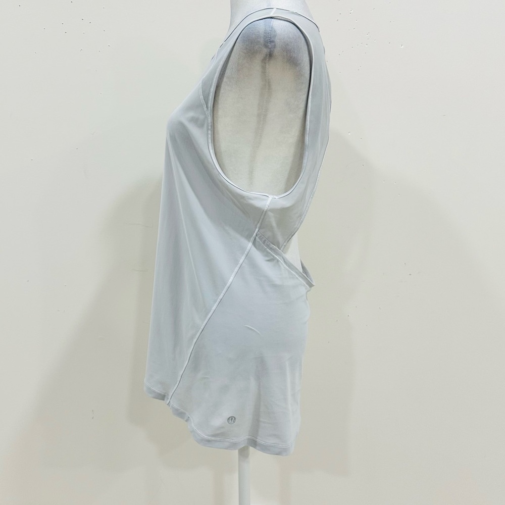 Lululemon Grey tank‎ top open back running, lightweight, mesh panels size: M - Picture 2 of 6